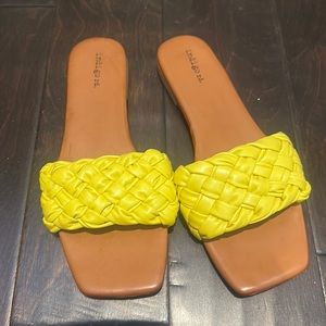 Yellow flat sandals